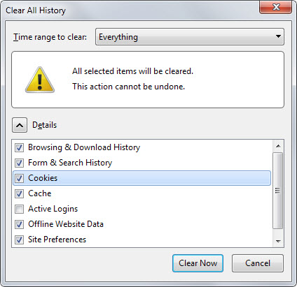 firefox delete local storage