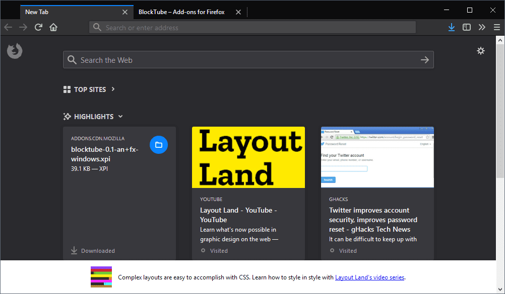 firefox download highlights