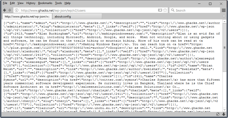 firefox json data