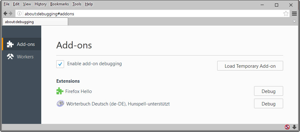 firefox load temporary add-on