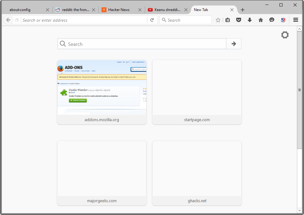 firefox new tab page