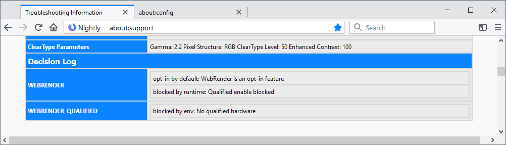 firefox nightly webrender information