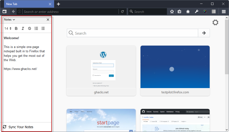 firefox notes