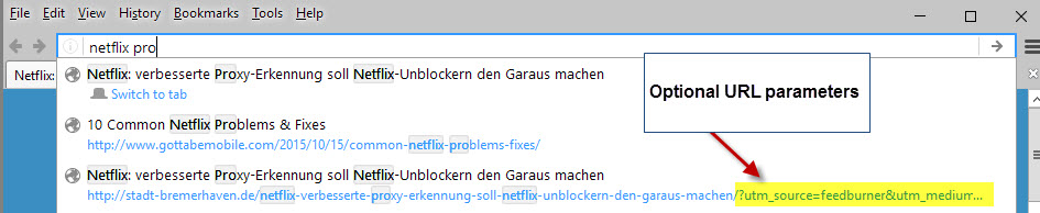 firefox pure url optional parameters