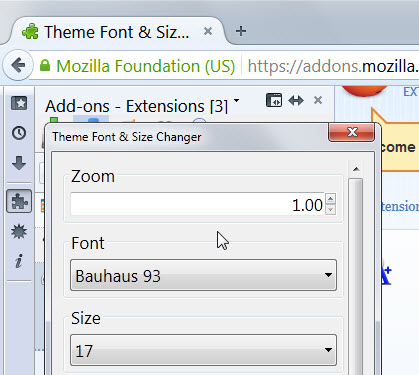 firefox theme font changer