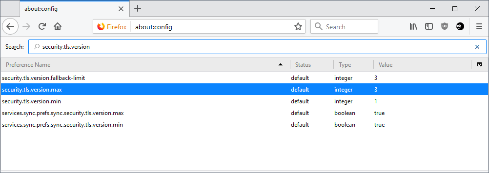 firefox tls version
