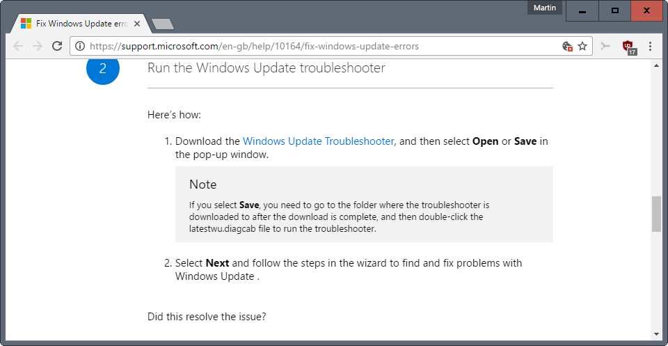 fix windows update errors