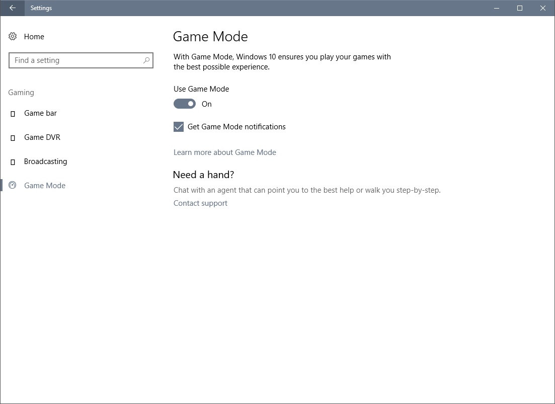 game mode settings