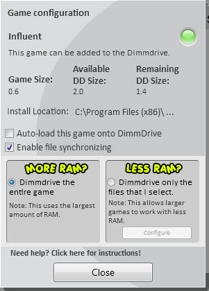 game options steam ram drive