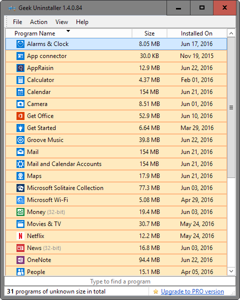 geek uninstaller remove windows apps