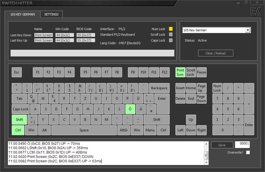 german keyboard test