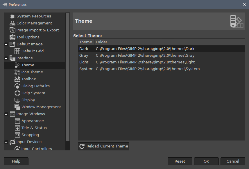 gimp themes