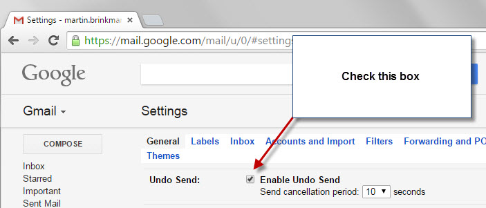 gmail undo send