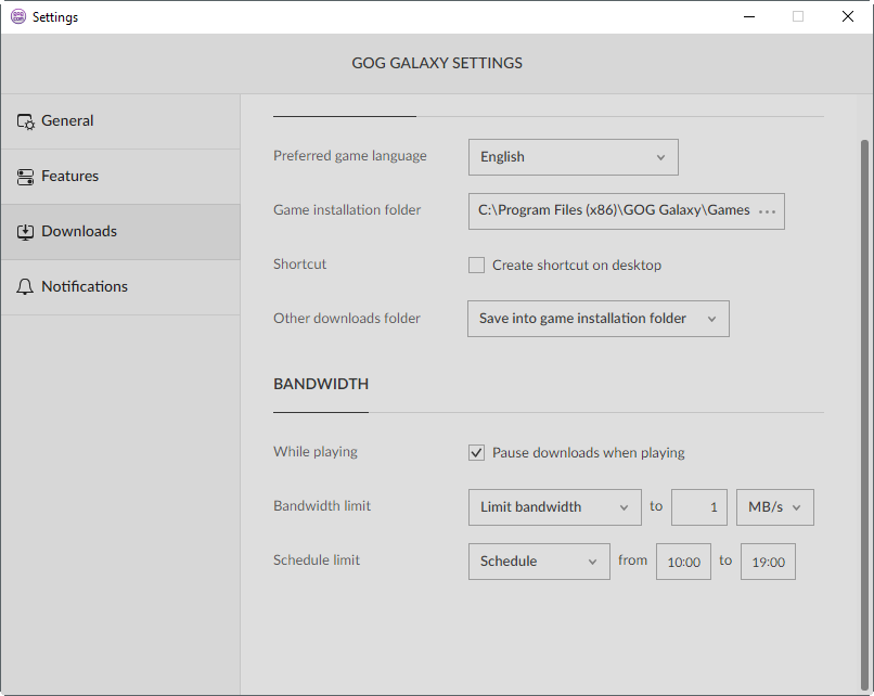 gog galaxy bandwidth