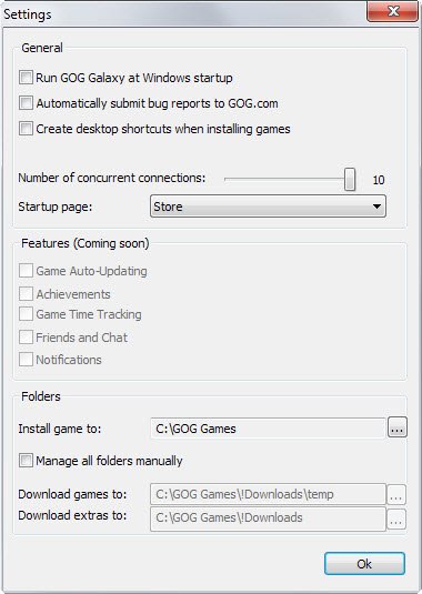 gog galaxy settings