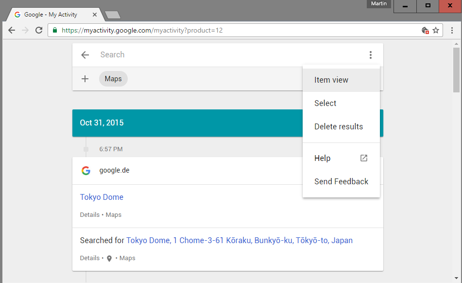 google delete product history