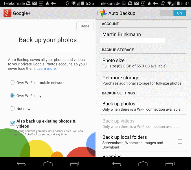 turn off auto backup