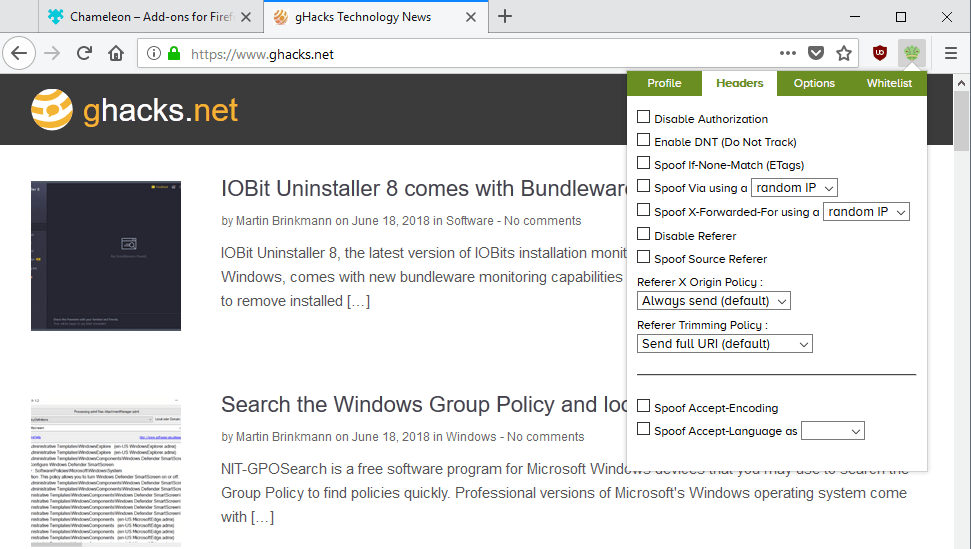 header spoofing