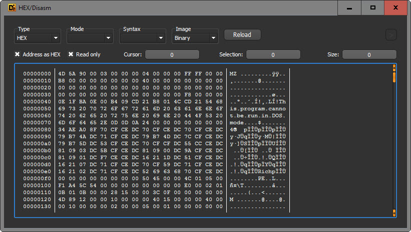 hex disasm