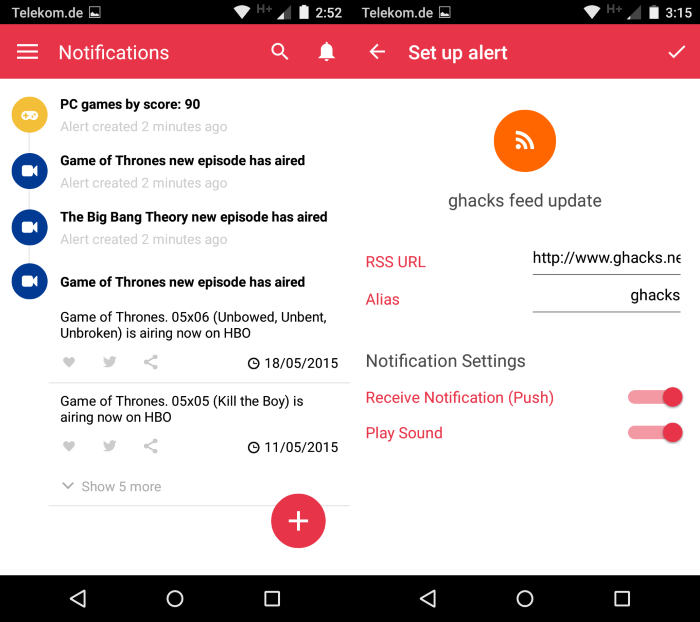 hooks alerts