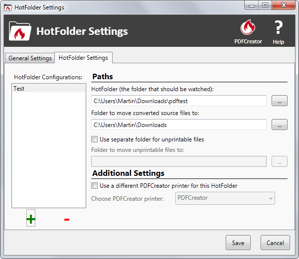 hotfolder pdf settings