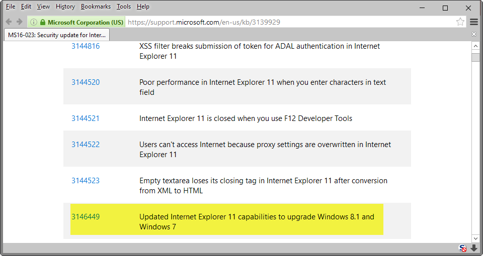 ie update windows 10