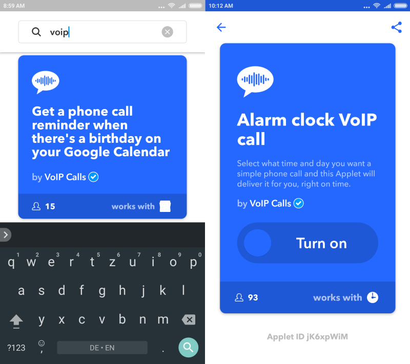 ifttt voip calls