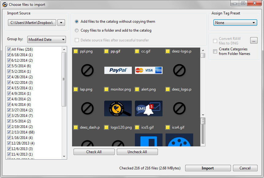 import files