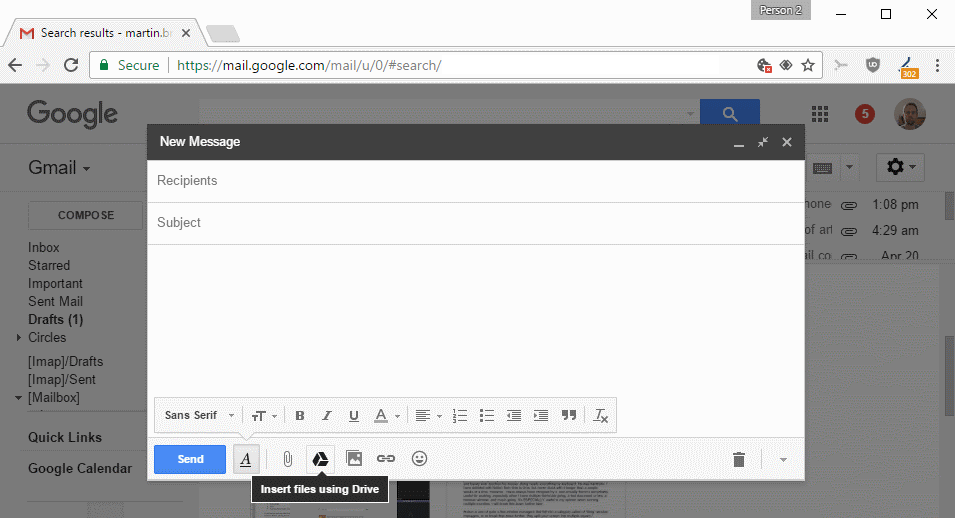 insert files using google drive