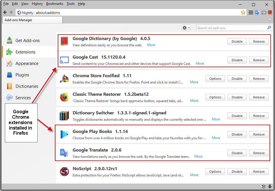install-google chrome extensions firefox