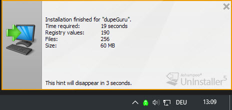 installation monitoring result