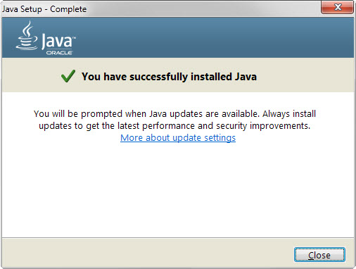 java install success