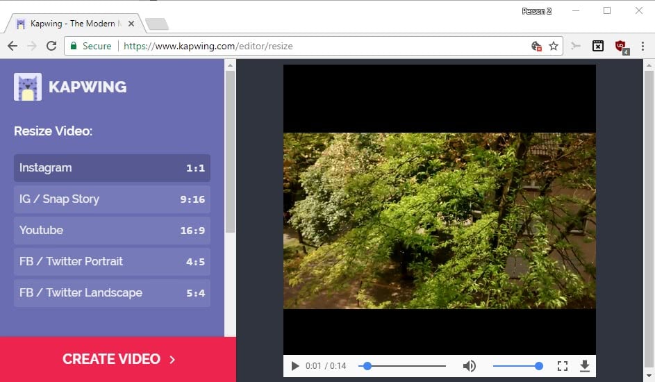kapwing resize video