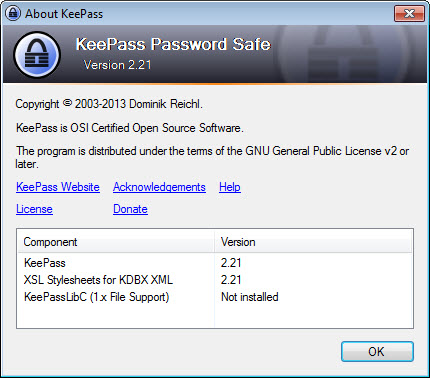 keepass 2.21 screenshot