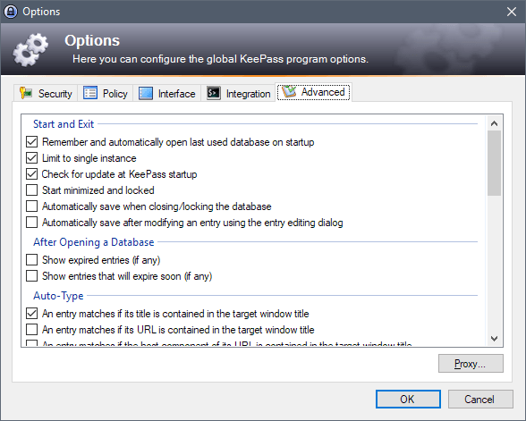 keepass auto save
