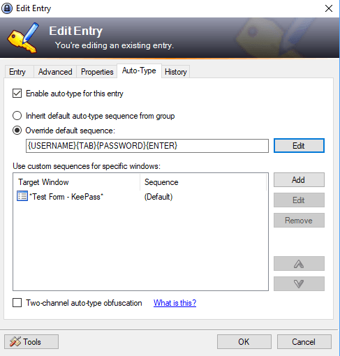 keepass auto type