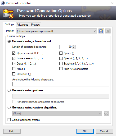 keepass password generator