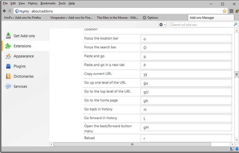 keyboard shortcuts firefox