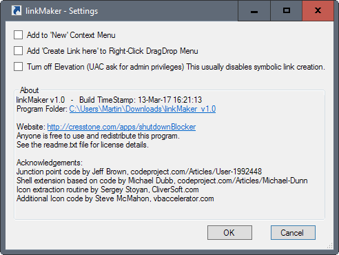 linkmaker settings