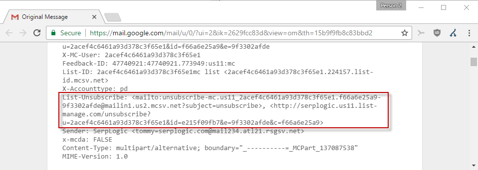 list unsubscribe