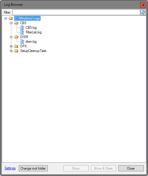 log file browser