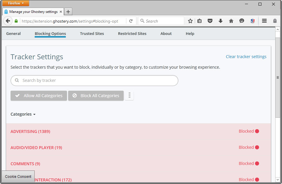 manage ghostery