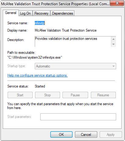 mcafee validation trust protection service