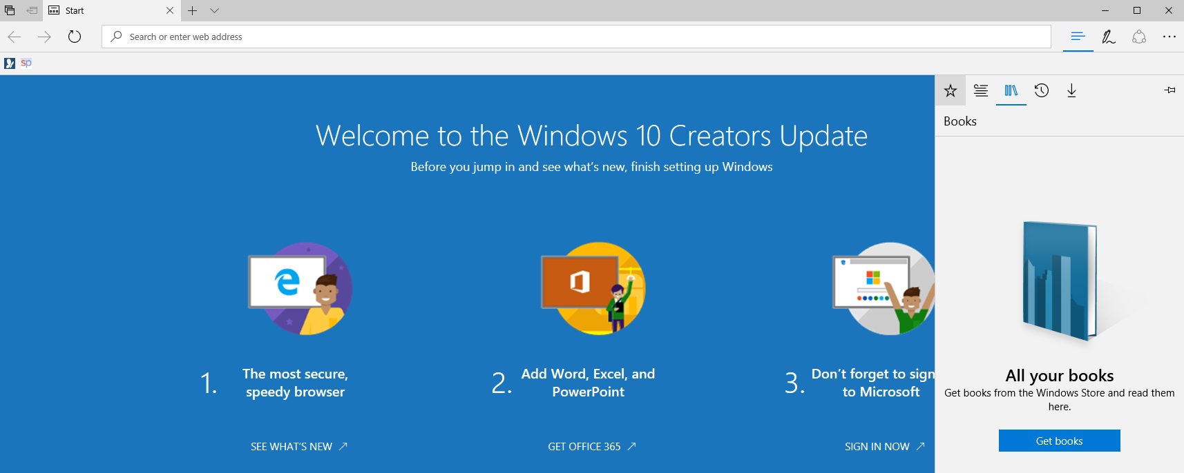 microsoft edge ebook hub