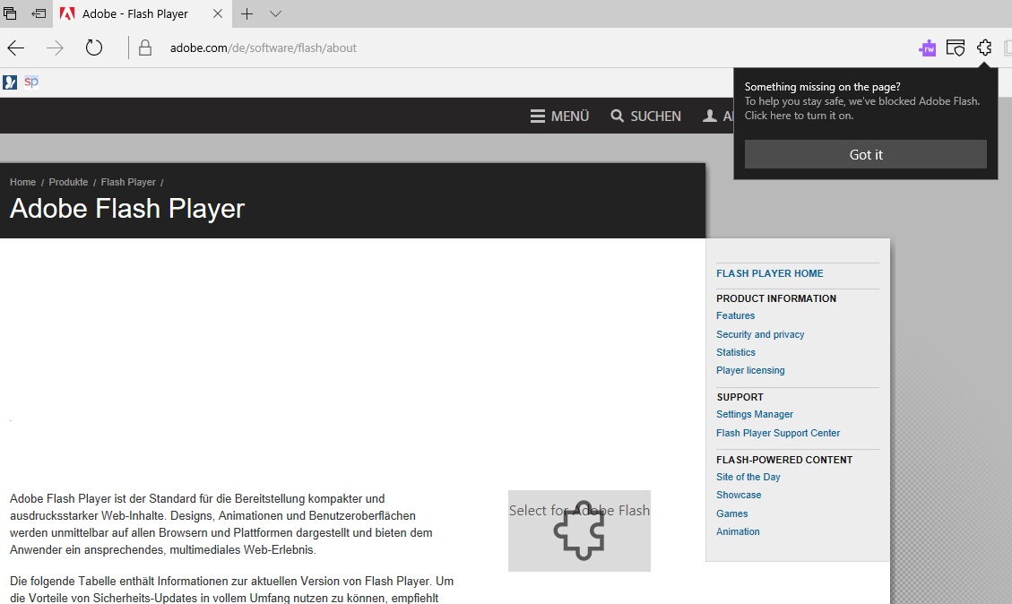 microsoft edge something ismissing