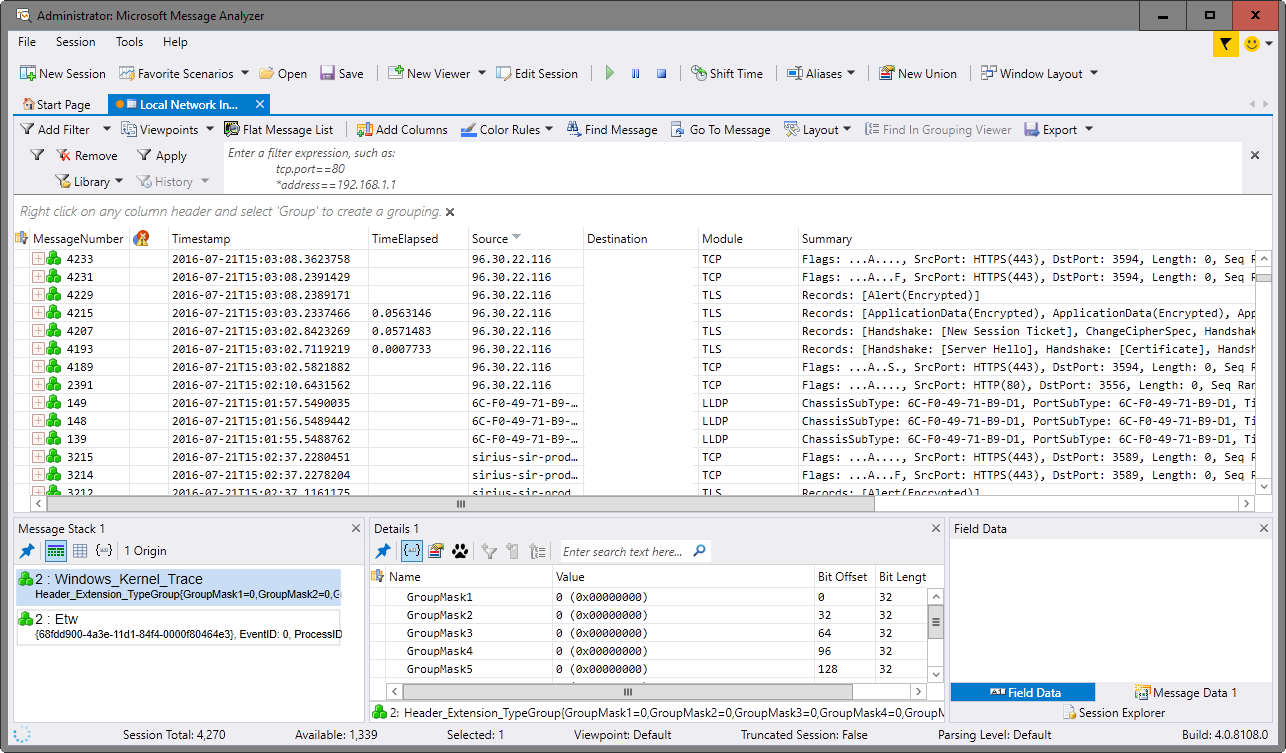 microsoft message analyzer