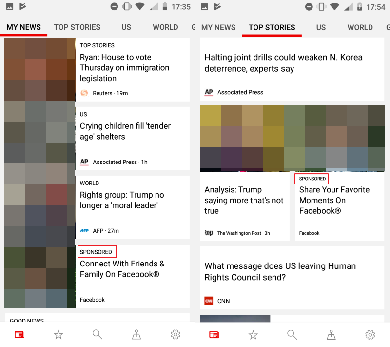 microsoft news layout sponsored