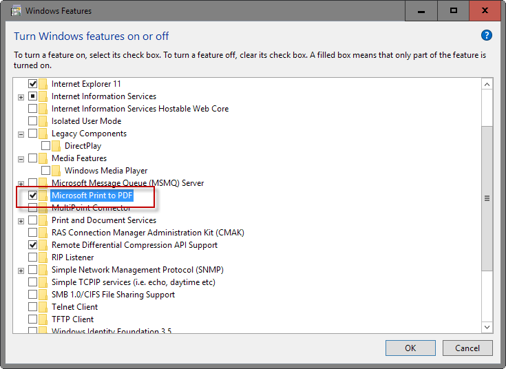 microsoft print to pdf
