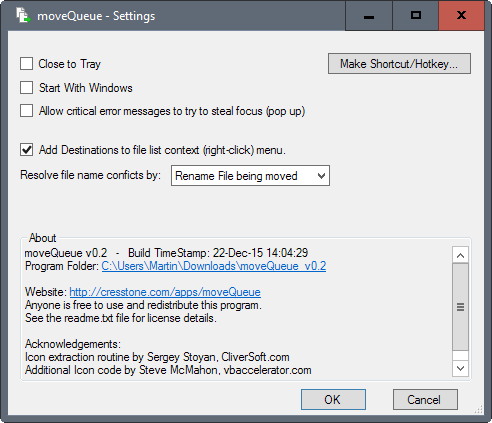 movequeue settings