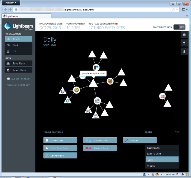 mozilla lightbeam